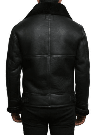 Noora Mens Lambskin Leather Black Biker Racer Jacket With Belted Fur Collar | Black Leather Jacket With Branded YKK Zipper Closure SU0635 - Noora International