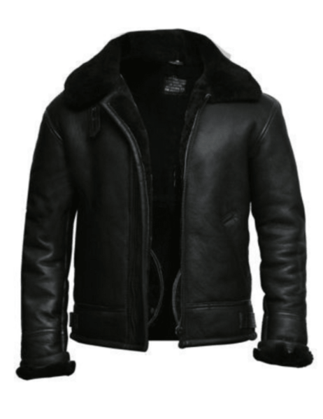 Noora Mens Lambskin Leather Black Biker Racer Jacket With Belted Fur Collar | Black Leather Jacket With Branded YKK Zipper Closure SU0635 - Noora International
