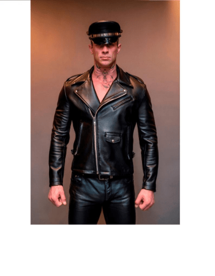 NOORA Mens Lambskin Leather Black Motorcycle Style Jacket With Zipper & Pocket | Shoulder Strap | ST02 - Noora International
