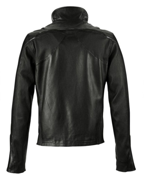 Noora Men's Lambskin Leather Trendy Look Slim fit Motorcycle Biker Jacket Designer Black With Red Combination Leather Jacket SU09 - Noora International