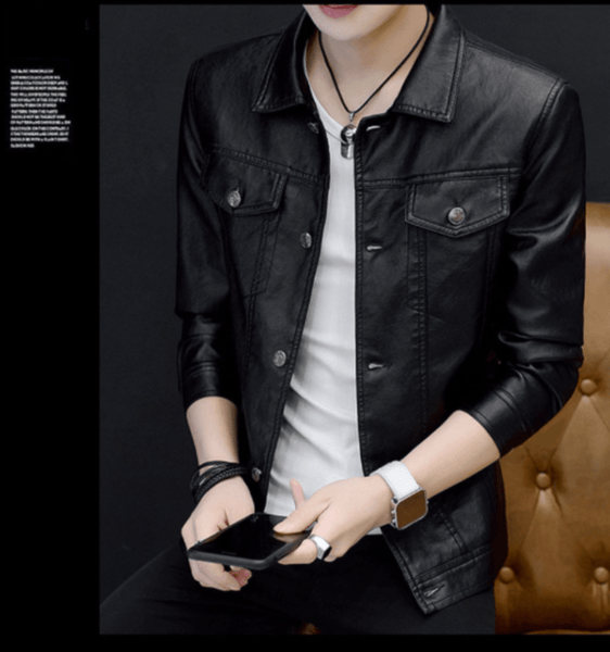 NOORA Mens Lambskin Shiny Black Leather Shirt Style Jacket | Casual Party Shirt YK078 - Noora International