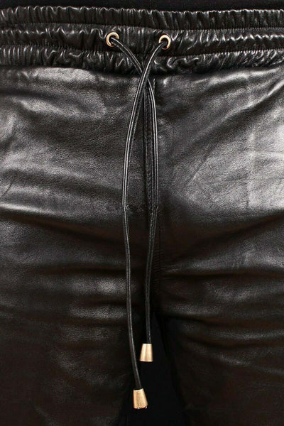 Noora Men's New Genuine Soft Lambskin Leather Trouser Draw Pants For Men For Jogging Pant nappa leather pant SP85 - Noora International