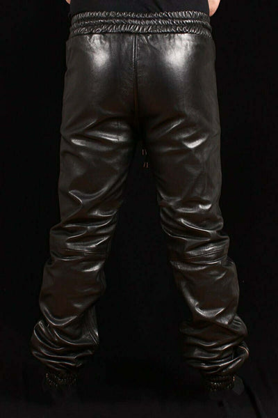 Noora Men's New Genuine Soft Lambskin Leather Trouser Draw Pants For Men For Jogging Pant nappa leather pant SP85 - Noora International