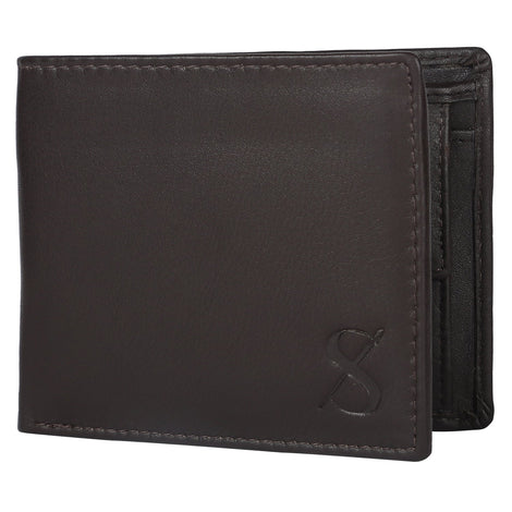 Mens personalized wallet, Custom Engraved Leather Money Clutch bifold Chocolate Brown Wallet