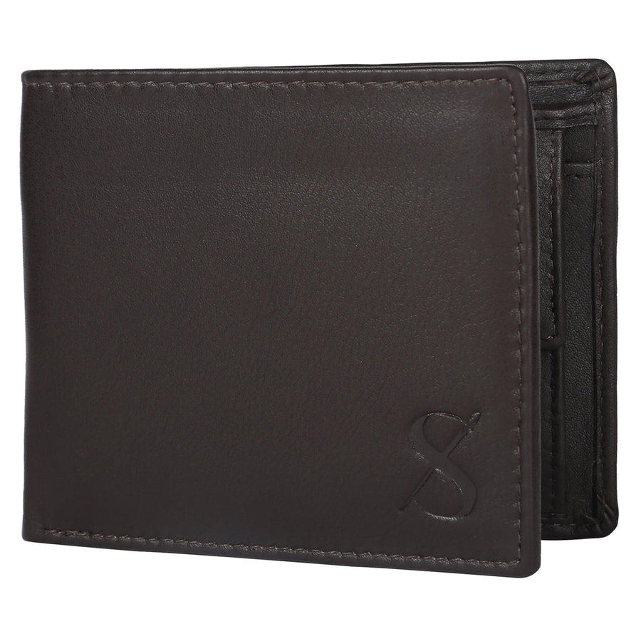 Mens personalized wallet, Custom Engraved Leather Money Clutch bifold Chocolate Brown Wallet
