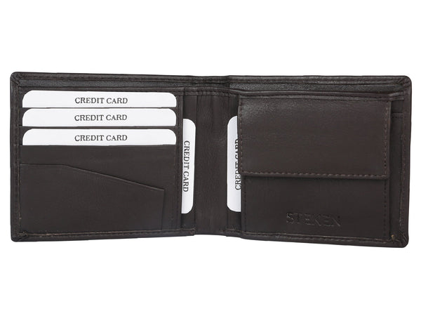 NOORA mens personalized wallet, Custom Engraved Leather Money Clutch bifold Chocolate BROWN Wallet - Noora International
