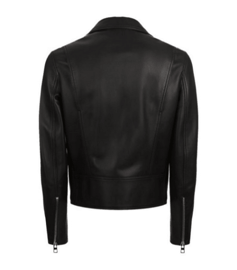 NOORA Men's Real Lambskin Black Leather Motorcycle Jacket With Zipper & Zipped Pocket | Snap On Collar | ST029 - Noora International