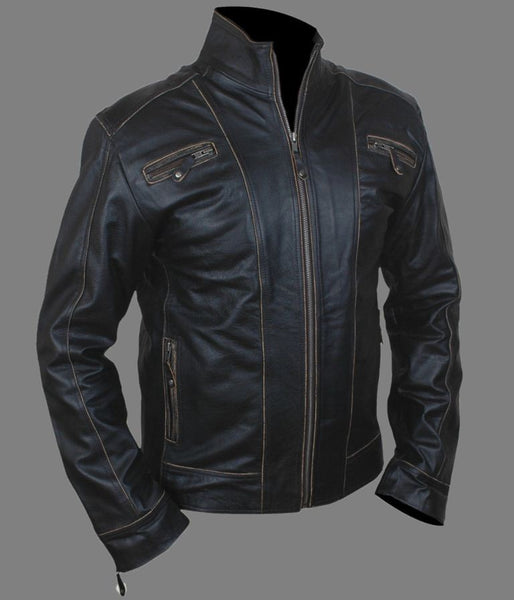 Noora Mens Ruboff Lambskin Leather Rubb Off Black Shirt Style Jacket With Branded YKK Zipper SU0260 - Noora International