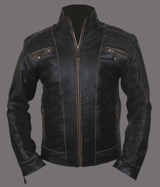 Noora Mens Ruboff Lambskin Leather Rubb Off Black Shirt Style Jacket With Branded YKK Zipper SU0260 - Noora International