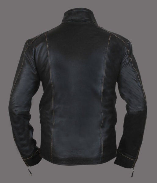 Noora Mens Ruboff Lambskin Leather Rubb Off Black Shirt Style Jacket With Branded YKK Zipper SU0260 - Noora International