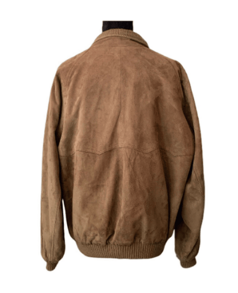 NOORA Mens Suede Leather Bomber Jacket | Brown Suede Bomber Jacket With Branded YKK Zipper Closure | Biker Bomber Jacket SU0231 - Noora International
