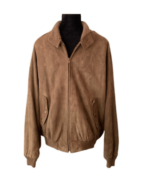 NOORA Mens Suede Leather Bomber Jacket | Brown Suede Bomber Jacket With Branded YKK Zipper Closure | Biker Bomber Jacket SU0231 - Noora International