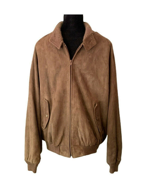 NOORA Men's Swank Suede Brown Bomber Lambskin Leather Jacket for Halloween RS279 - Noora International