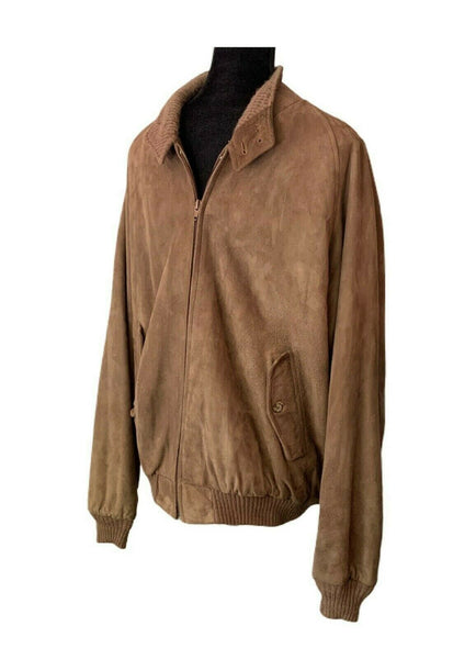 NOORA Men's Swank Suede Brown Bomber Lambskin Leather Jacket for Halloween RS279 - Noora International