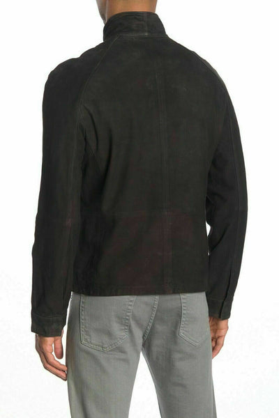 NOORA Mens Vintage Real Leather Black Suede Leather Zip Front Jacket Retro Style S2 - Noora International