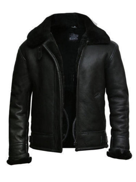 Noora New Black Lambskin Bomber Jacket Fridge Leather Casual Jacket Winter Style Jacket SJ97 - Noora International