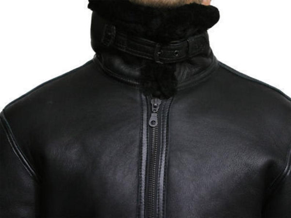 Noora New Black Lambskin Bomber Jacket Fridge Leather Casual Jacket Winter Style Jacket SJ97 - Noora International