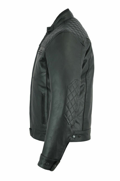 NOORA New Fashion Mens Leather Slim Fit Leather Jacket Motorcycle Biker NI-49 - Noora International