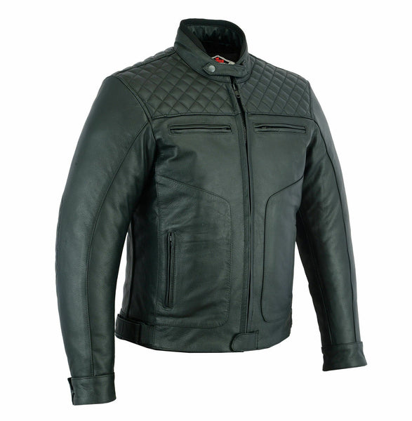 NOORA New Fashion Mens Leather Slim Fit Leather Jacket Motorcycle Biker NI-49 - Noora International