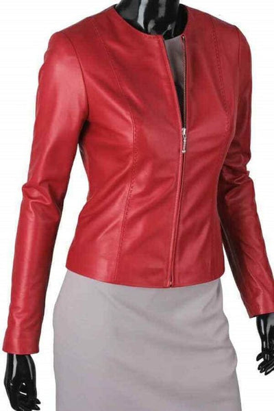 NOORA New Fashion Spring Women Sorft Real Lambskin Leather Jacket Casual Fit Coat & Jacket WA30 - Noora International