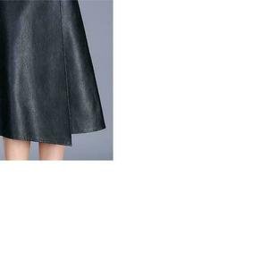 NOORA New Handmade Women Natural Lambskin Leather Knee length Black Skirt Women Formal Wear WA107 - Noora International