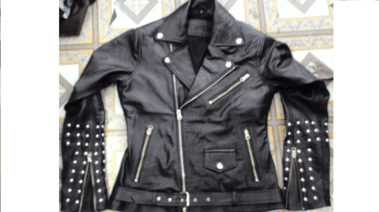Noora New Handmade Women's Black Stylish Studded Style Lambskin Leather Jacket With Long Sleeves, Belt & Metal Snaps UN024 - Noora International