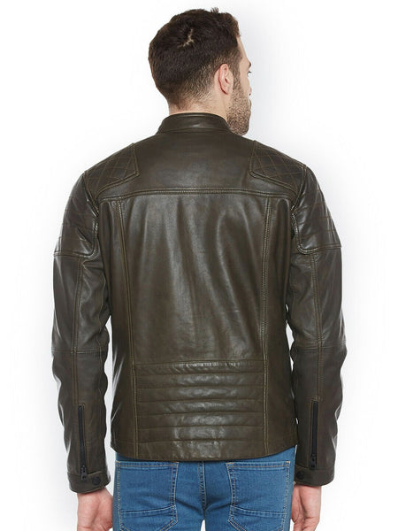 NOORA New Lambskin Leather Black Jacket Biker Modern Stylesh Jacket QD467 - Noora International