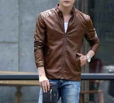 Noora New Lambskin Mens Dark Brown Leather Jacket, Casual Out Wear Biker Jacket, Western Style Jacket YK0245 - Noora International