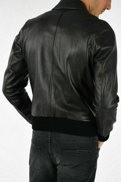 NOORA New Man Black Suede Leather Bomber Jacket ST0160 - Noora International
