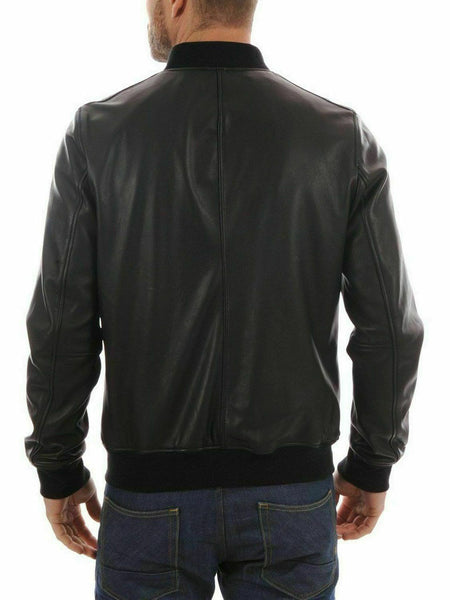 Noora New Men Quilted Leather Jacket 100% Soft Lambskin Biker Bomber  LTMJ864 - Noora International