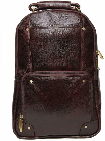 NOORA New Men Women Leather Brown Backpack Rucksack Shoulder Fashion Bag WA254 - Noora International