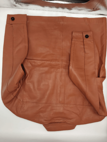 Noora New Men's 100% Lambskin Leather Brown Shirt Style Leather Jacket With Button Designer Tan Leather Shirt SU0156 - Noora International