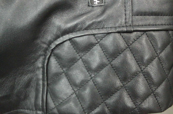 NOORA New Mens Black Leather Jacket, Quilted Designer Shiny Jacket Retro Style Biker Jacket YK0100 - Noora International