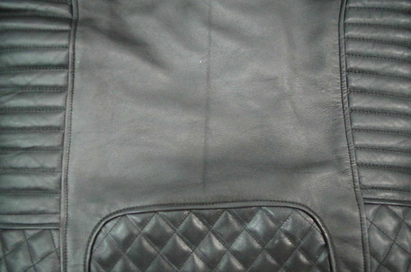 NOORA New Mens Black Leather Jacket, Quilted Designer Shiny Jacket Retro Style Biker Jacket YK0100 - Noora International