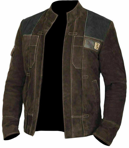 NOORA New Men's Han Solo Story Distressed Brown Biker Suede Leather Jacket NI-44 - Noora International
