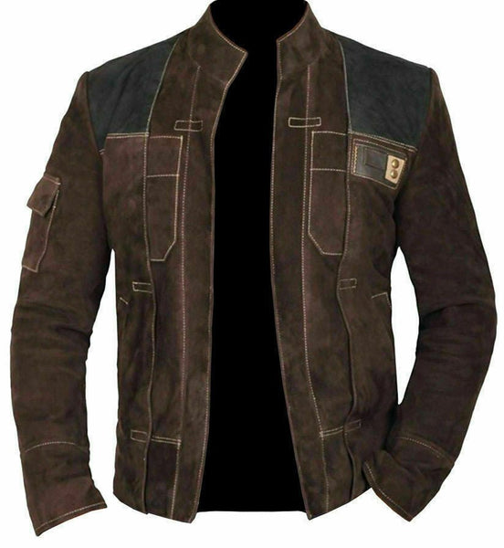 NOORA New Men's Han Solo Story Distressed Brown Biker Suede Leather Jacket NI-44 - Noora International