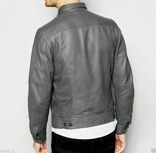 NOORA New Mens Lambskin Hot Leather Motorcycle Jacket Slim Fit Biker Jacket QD23 - Noora International