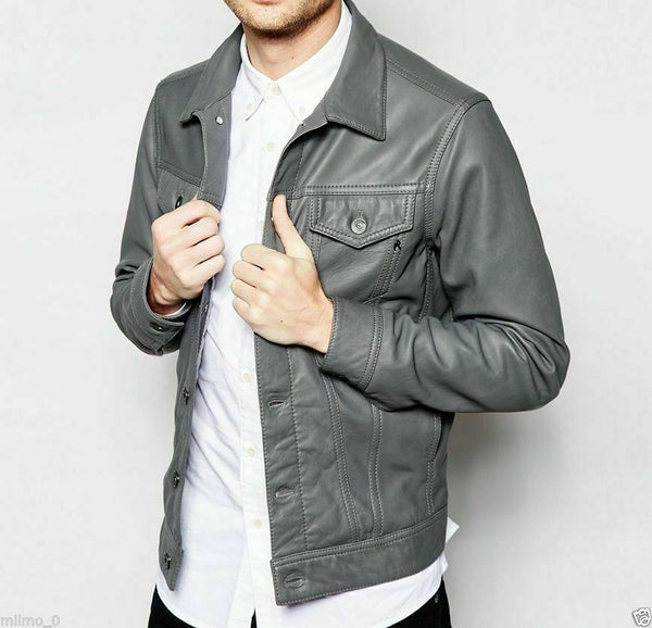 NOORA New Mens Lambskin Hot Leather Motorcycle Jacket Slim Fit Biker Jacket QD23 - Noora International