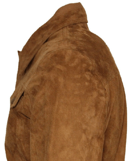 Noora New Mens Lambskin Suede Tan Color Biker Jacket With Button Closure Biker Jacket SU0412 - Noora International