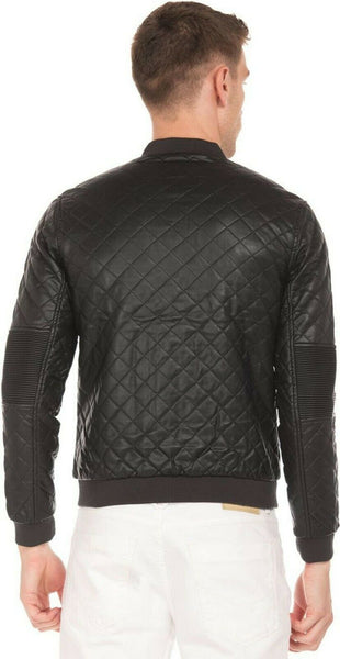 NOORA New Mens Motorbike Motorcycle Diamond Biker jacket Polo Rib Bomber Quilted - Noora International