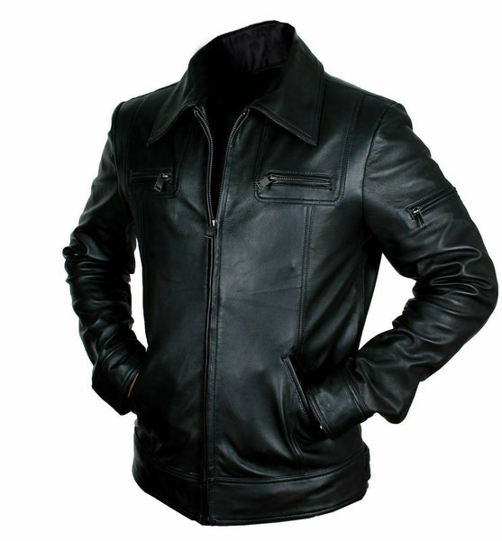 NOORA NEW MENS REAL LAMBSKIN LEATHER BLAZER JACKET TWO BUTTON SLIM FIT COAT NI-3 - Noora International
