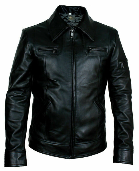 NOORA NEW MENS REAL LAMBSKIN LEATHER BLAZER JACKET TWO BUTTON SLIM FIT COAT NI-3 - Noora International