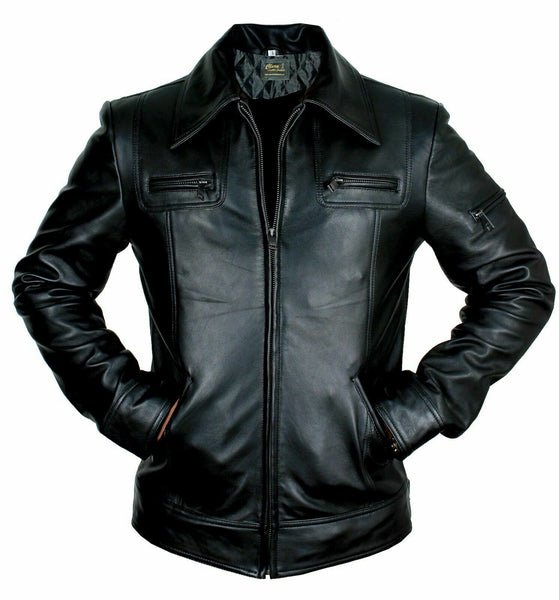 NOORA NEW MENS REAL LAMBSKIN LEATHER BLAZER JACKET TWO BUTTON SLIM FIT COAT NI-3 - Noora International