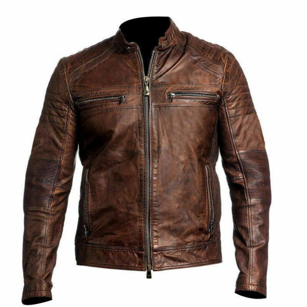 NOORA NEW MENS REAL LAMBSKIN LEATHER JACKET SLIM FIT NI-6 - Noora International