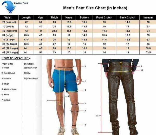 Noora New Men's Real Leather Laces Up Bikers Pants Laces Up Pants leather pants Black Leather Pants WA20 - Noora International