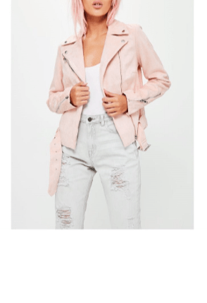 Noora New Women Lambskin Baby Pink Leather Jacket | BIKER JACKET With Zipper Closure | Belted Jacket RT496 - Noora International