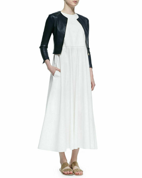 NOORA New Women Lambskin Leather Cropped Jacket Bolero Shrug Modern Styles - QD193 - Noora International