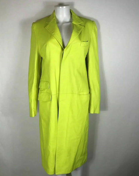 Noora New Women Lambskin Leather Trench Coat Jacket Modern Styles Neon Green SP1 - Noora International