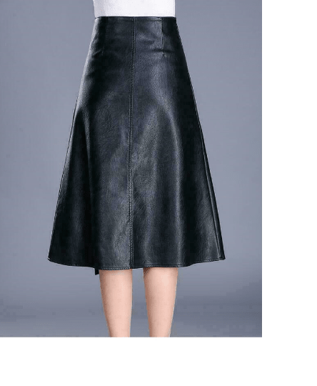 Noora New Womens Black Lambskin Leather Skirt | Designer Black Casual Leather Skirt | Black A Line Leather Skirt SU0111 - Noora International