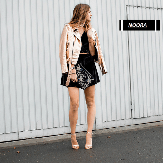 Noora New Women's Rare!!! Metallic Leather Biker Motorcycle Jacket Coat, Ladies Rose Gold Leather Jacket YK018 - Noora International